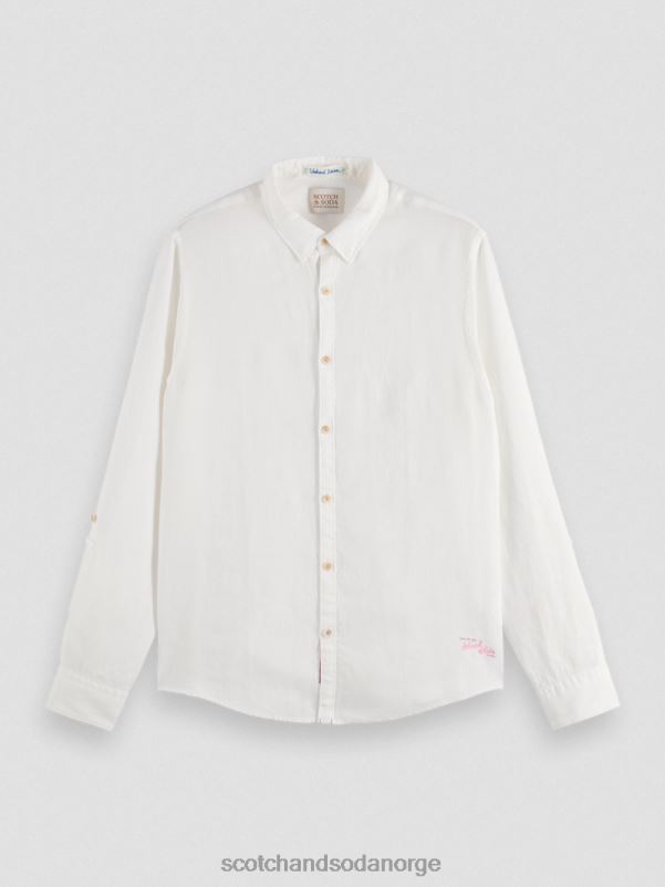 menn linskjorte med ermejusteringer hvit N40XD294 klær Scotch & Soda