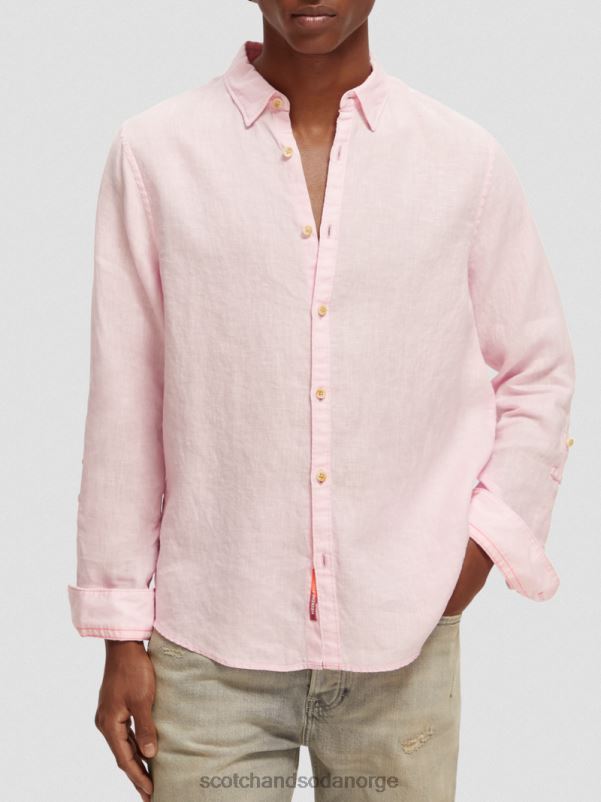 menn linskjorte med ermejusteringer rose N40XD290 klær Scotch & Soda