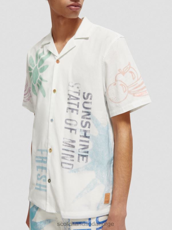 menn normal passform trykket leirskjorte stempeltrykk N40XD333 klær Scotch & Soda