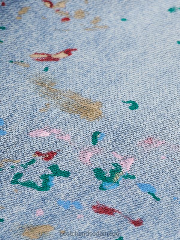 menn overskjorte med detaljer i denimmaling vasket indigo N40XD313 klær Scotch & Soda