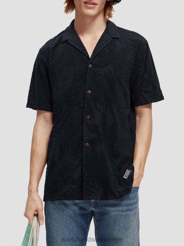 menn printet jacquard leirskjorte marinen N40XD345 klær Scotch & Soda