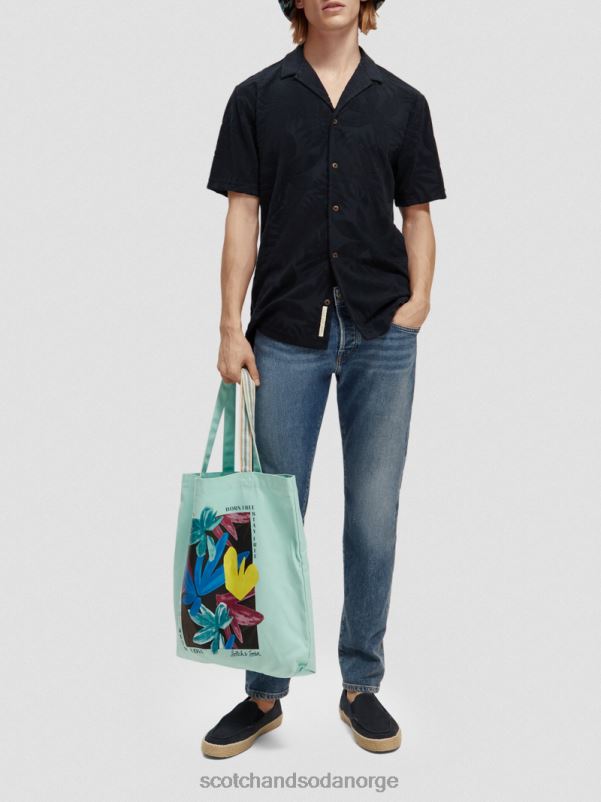 menn printet jacquard leirskjorte marinen N40XD345 klær Scotch & Soda