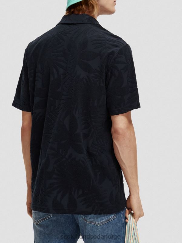 menn printet jacquard leirskjorte marinen N40XD345 klær Scotch & Soda
