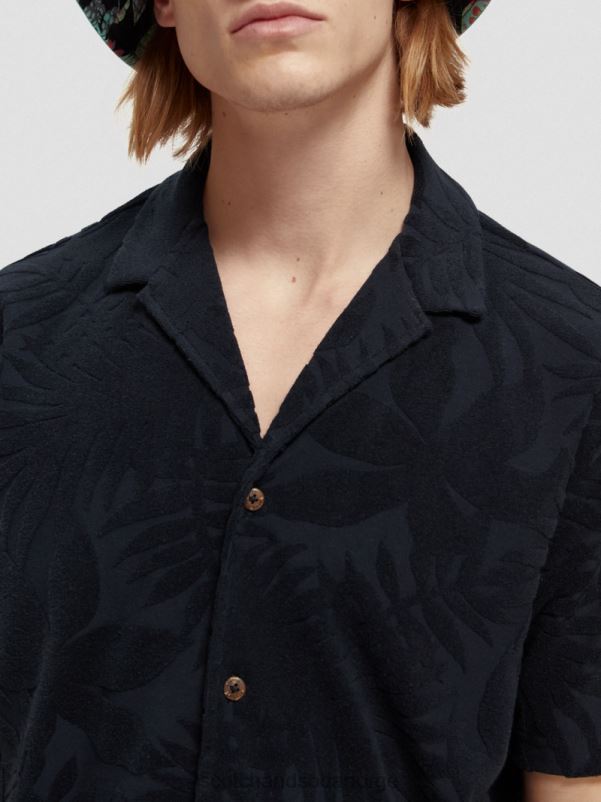 menn printet jacquard leirskjorte marinen N40XD345 klær Scotch & Soda