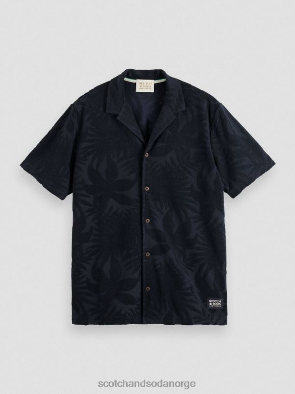 menn printet jacquard leirskjorte marinen N40XD345 klær Scotch & Soda