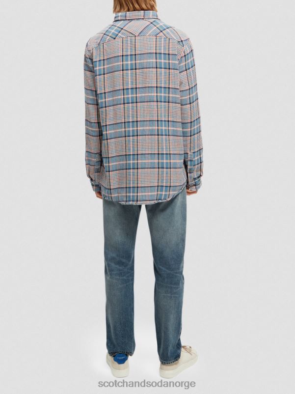 menn rutete børstet flanellskjorte med normal passform kombinasjon b N40XD336 klær Scotch & Soda