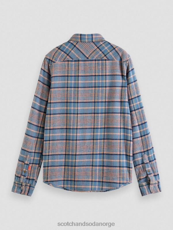 menn rutete børstet flanellskjorte med normal passform kombinasjon b N40XD336 klær Scotch & Soda