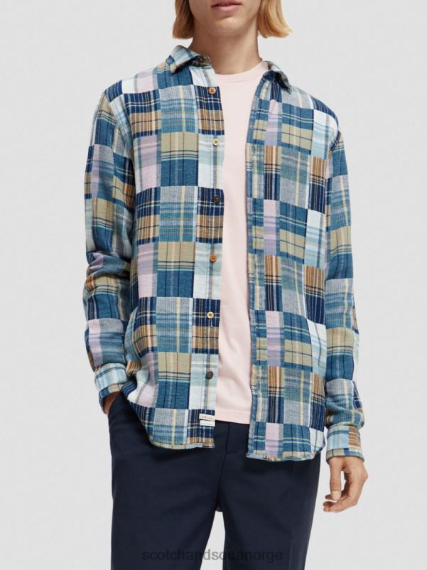 menn rutete flanellskjorte med normal passform kombo c N40XD302 klær Scotch & Soda