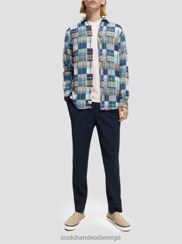 menn rutete flanellskjorte med normal passform kombo c N40XD302 klær Scotch & Soda