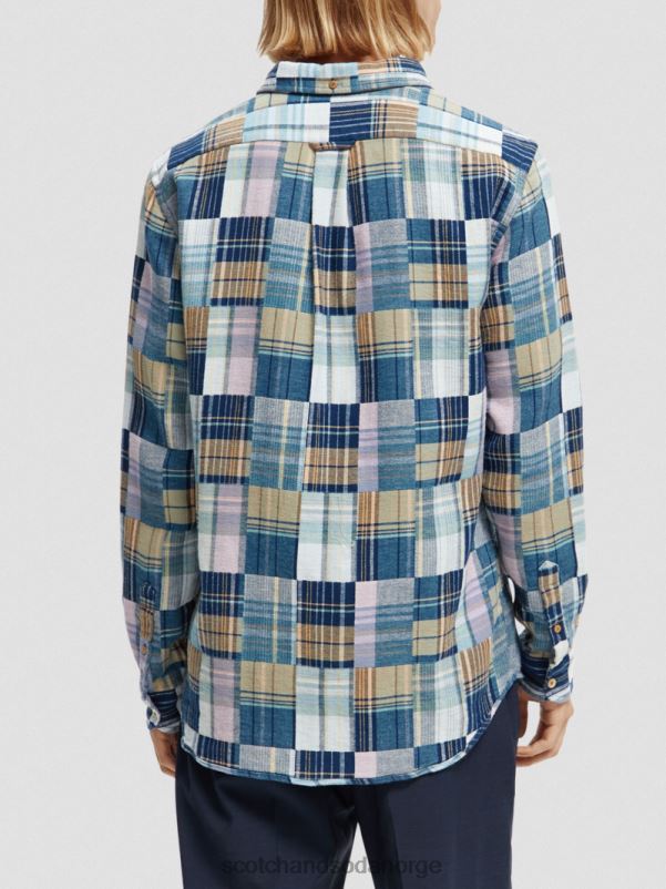 menn rutete flanellskjorte med normal passform kombo c N40XD302 klær Scotch & Soda