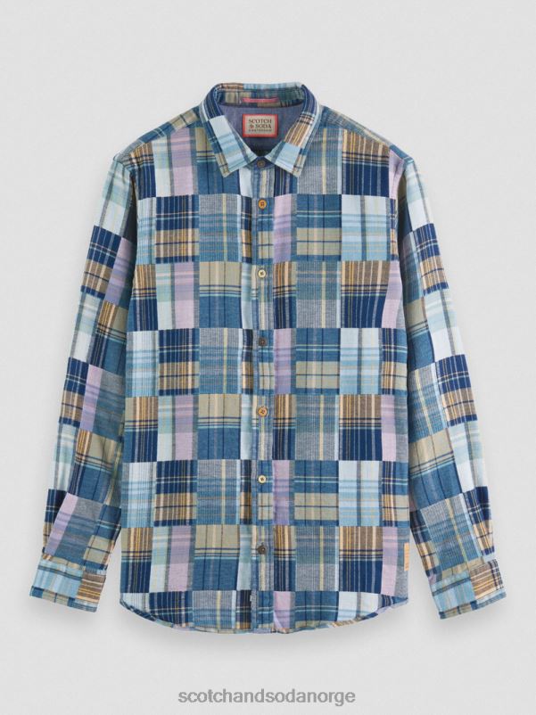 menn rutete flanellskjorte med normal passform kombo c N40XD302 klær Scotch & Soda