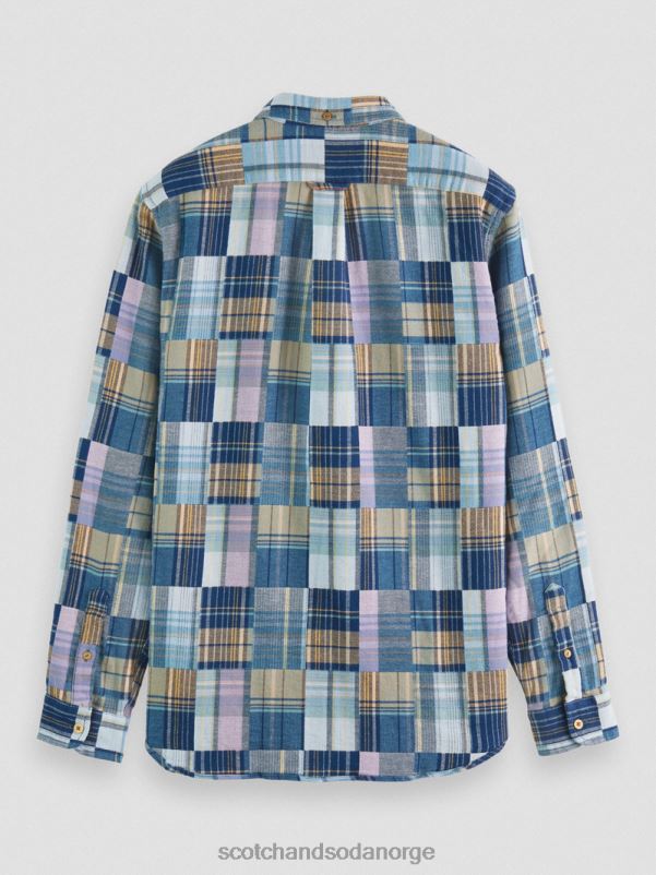 menn rutete flanellskjorte med normal passform kombo c N40XD302 klær Scotch & Soda