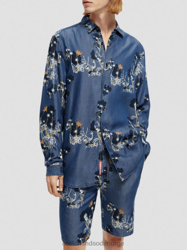 menn skjorte med normal passform kombo a N40XD308 klær Scotch & Soda