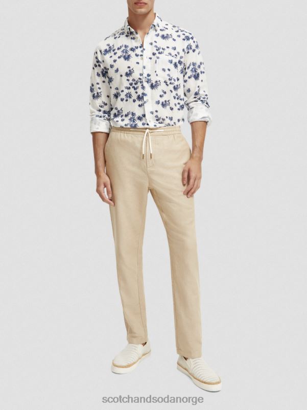 menn skjorte med regulær passform med ermejustering hvitt fyrverkeri aop N40XD334 klær Scotch & Soda
