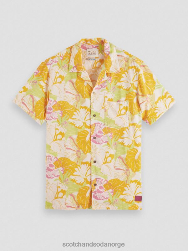 menn trykket leirskjorte gul floral aop N40XD304 klær Scotch & Soda