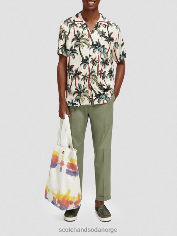 menn trykket leirskjorte offwhite palmer aop N40XD306 klær Scotch & Soda