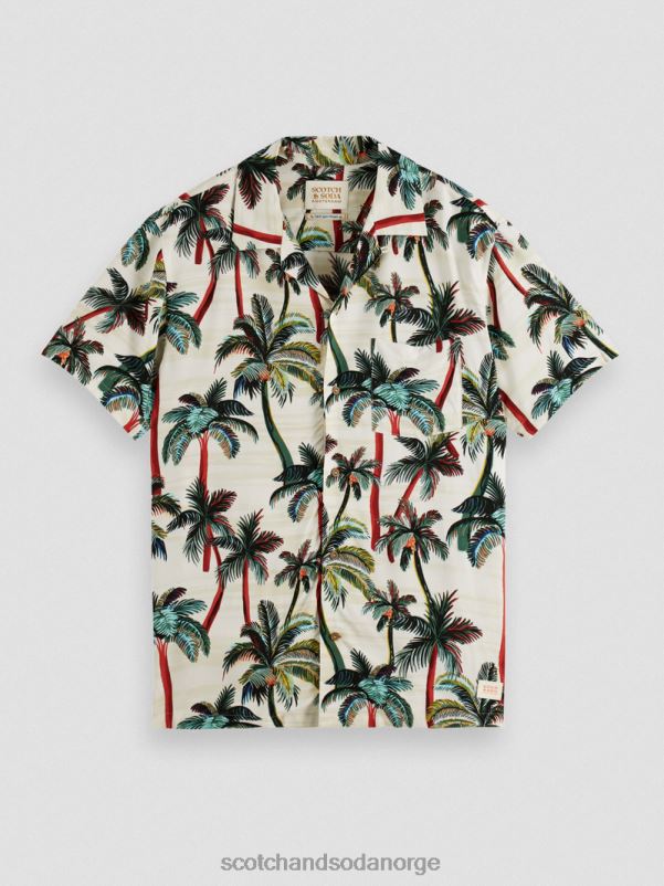menn trykket leirskjorte offwhite palmer aop N40XD306 klær Scotch & Soda