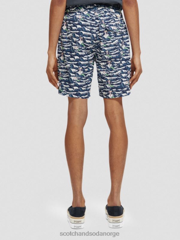 menn badeshorts med lange trykk blåbølgesurf aop N40XD678 klær Scotch & Soda