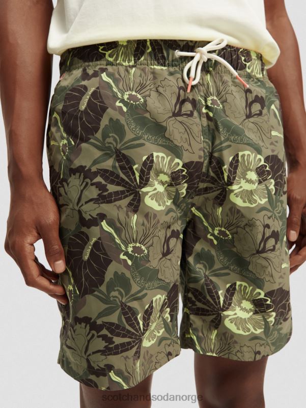 menn badeshorts med lange trykk camo floral aop N40XD676 klær Scotch & Soda
