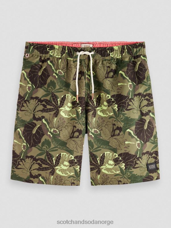 menn badeshorts med lange trykk camo floral aop N40XD676 klær Scotch & Soda