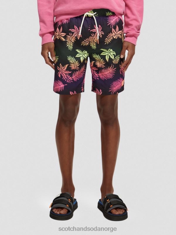 menn badeshorts med lange trykk gradientblad aop N40XD677 klær Scotch & Soda