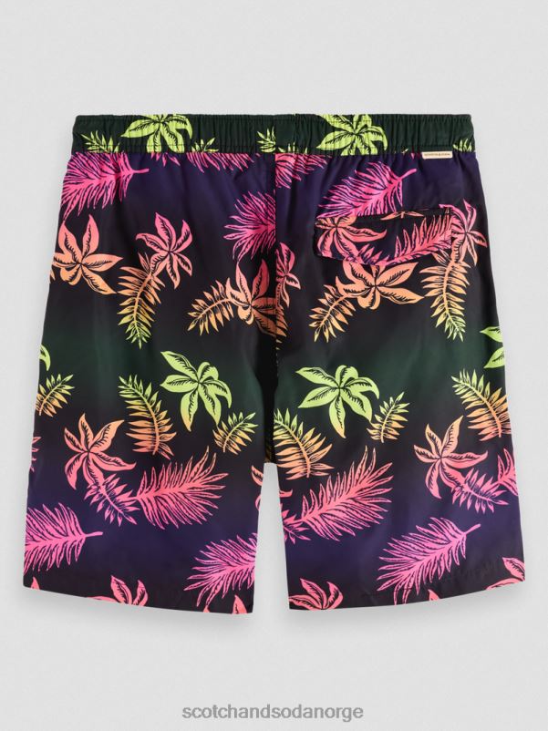 menn badeshorts med lange trykk gradientblad aop N40XD677 klær Scotch & Soda