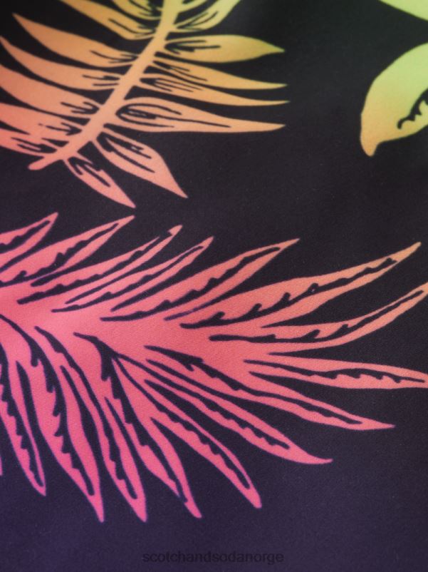 menn badeshorts med lange trykk gradientblad aop N40XD677 klær Scotch & Soda