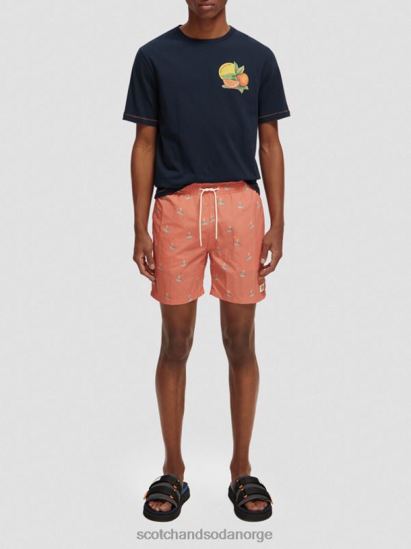 menn badeshorts med middels trykk flamingo surfer aop N40XD670 klær Scotch & Soda