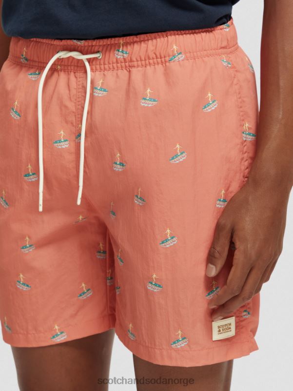 menn badeshorts med middels trykk flamingo surfer aop N40XD670 klær Scotch & Soda