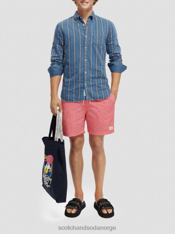 menn badeshorts med middels trykk flamingo voks blad aop N40XD671 klær Scotch & Soda
