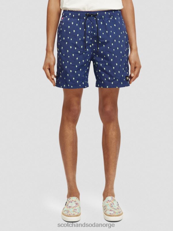 menn badeshorts med middels trykk marine palmedotter aop N40XD667 klær Scotch & Soda