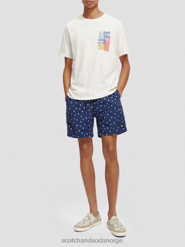menn badeshorts med middels trykk marine palmedotter aop N40XD667 klær Scotch & Soda
