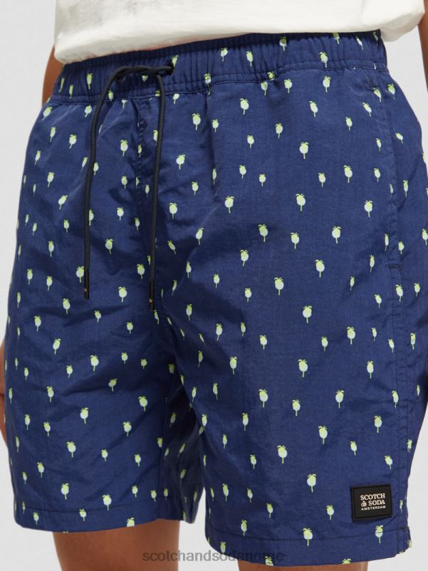 menn badeshorts med middels trykk marine palmedotter aop N40XD667 klær Scotch & Soda