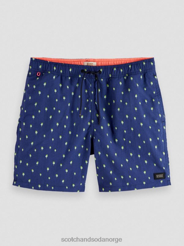 menn badeshorts med middels trykk marine palmedotter aop N40XD667 klær Scotch & Soda