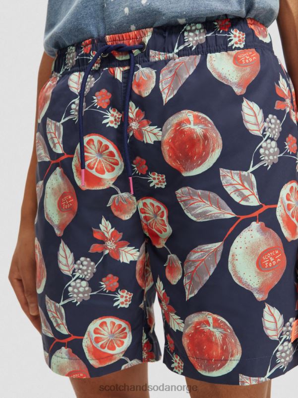 menn badeshorts med middels trykk multi frukt aop N40XD674 klær Scotch & Soda