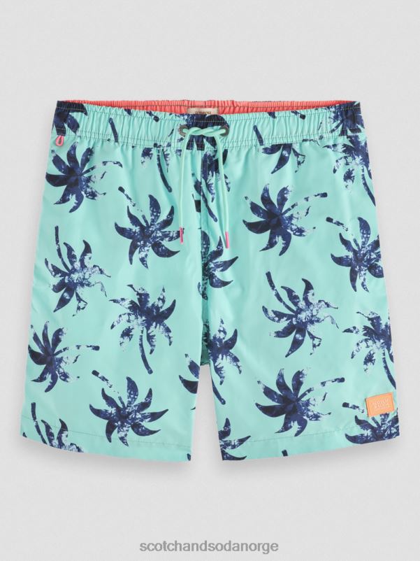 menn badeshorts med middels trykk myntevoksblad aop N40XD675 klær Scotch & Soda