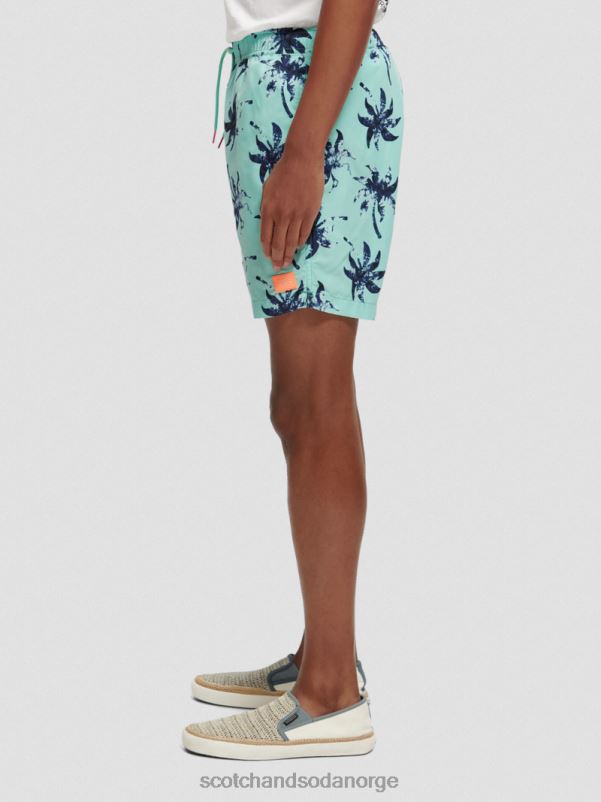 menn badeshorts med middels trykk myntevoksblad aop N40XD675 klær Scotch & Soda