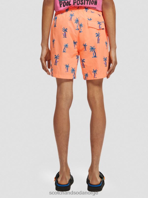 menn badeshorts med middels trykk rosa gitar aop N40XD672 klær Scotch & Soda