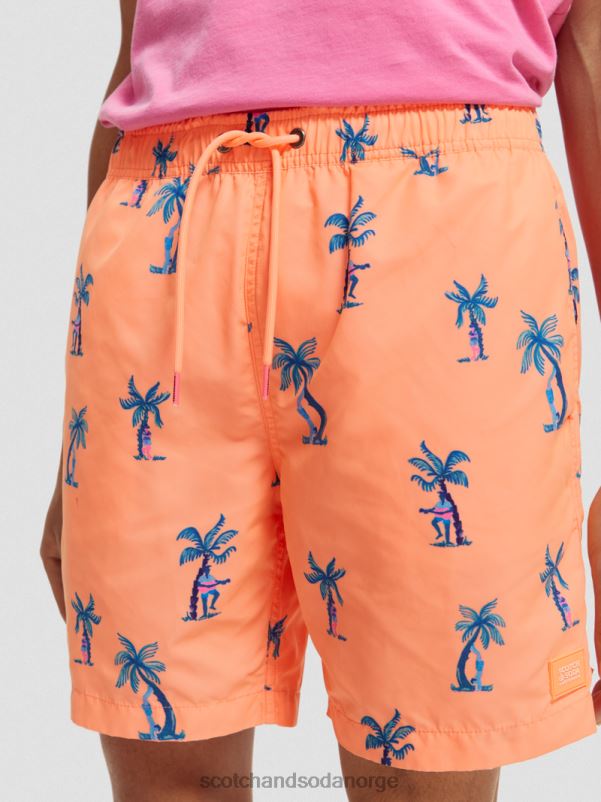 menn badeshorts med middels trykk rosa gitar aop N40XD672 klær Scotch & Soda