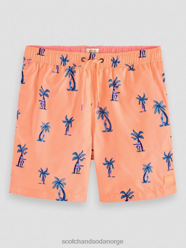 menn badeshorts med middels trykk rosa gitar aop N40XD672 klær Scotch & Soda