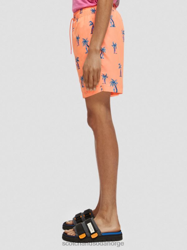 menn badeshorts med middels trykk rosa gitar aop N40XD672 klær Scotch & Soda