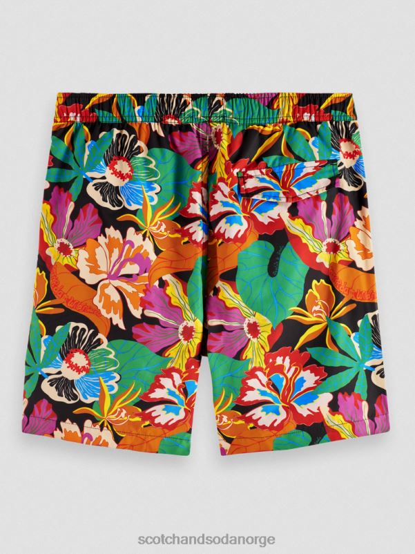 menn badeshorts med middels trykk svart floral aop N40XD673 klær Scotch & Soda
