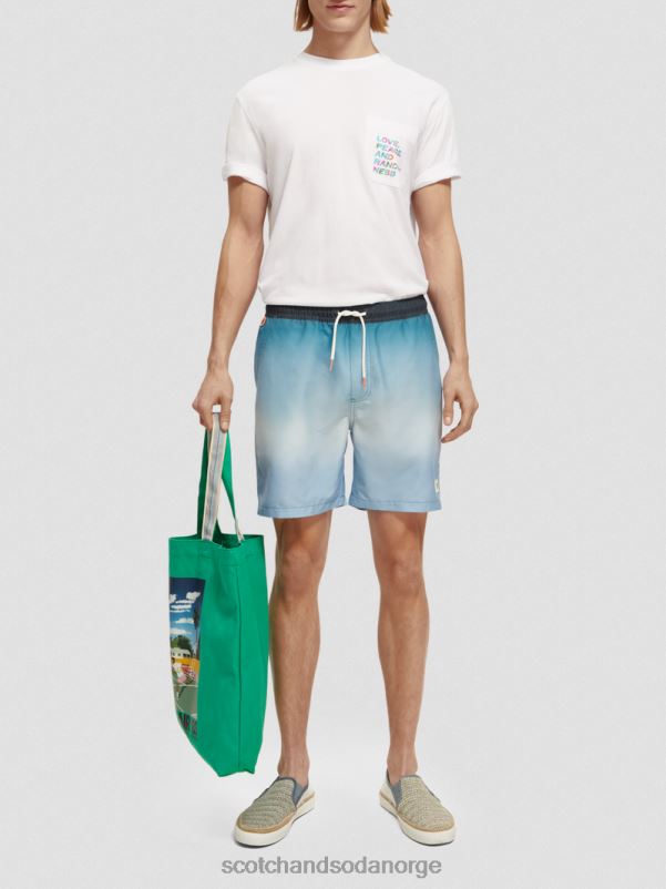 menn badeshorts med middels trykk turkis gradient N40XD694 klær Scotch & Soda