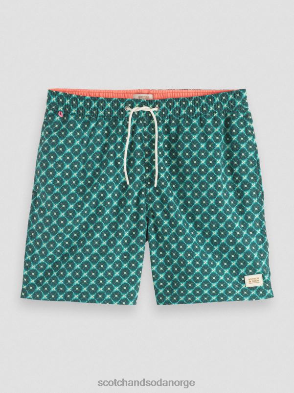 menn badeshorts med middels trykk turkise fliser aop N40XD669 klær Scotch & Soda