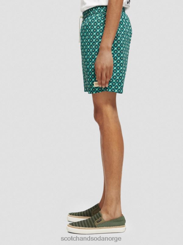 menn badeshorts med middels trykk turkise fliser aop N40XD669 klær Scotch & Soda
