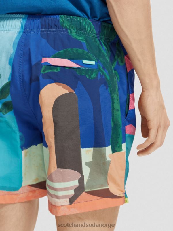 menn badeshorts med trykt middels lengde aop scene N40XD691 klær Scotch & Soda