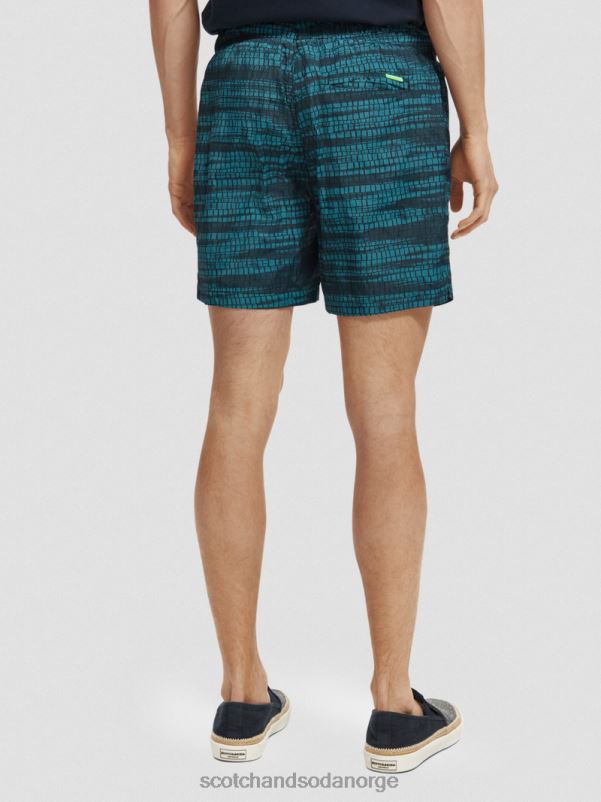 menn badeshorts med trykt middels lengde blå stripe N40XD690 klær Scotch & Soda