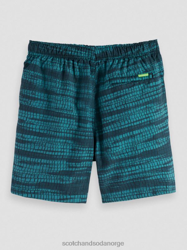menn badeshorts med trykt middels lengde blå stripe N40XD690 klær Scotch & Soda