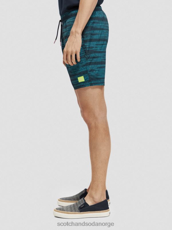 menn badeshorts med trykt middels lengde blå stripe N40XD690 klær Scotch & Soda