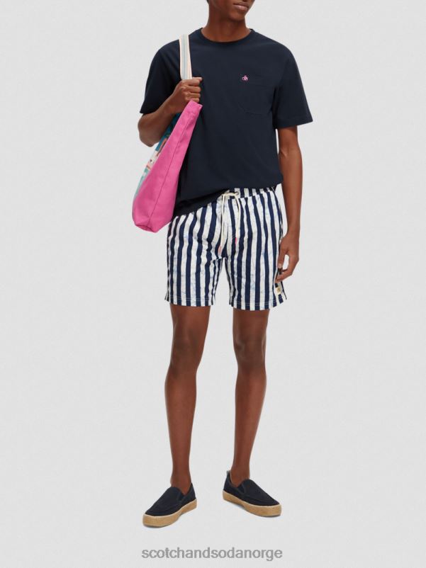 menn badeshorts med trykt middels lengde blå tie dye stripe N40XD679 klær Scotch & Soda